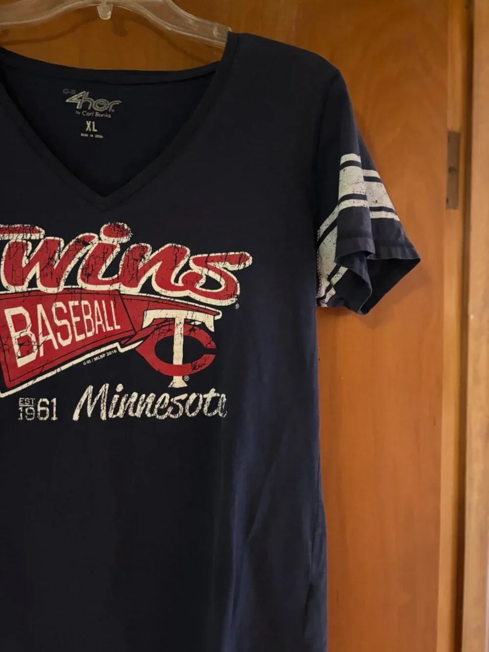 4Her Minnesota Twins Baseball Navy Casual Game T-shirt Size XL